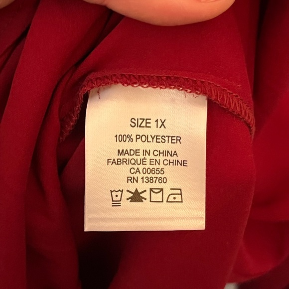 NWOT 1X Penningtons Red Blouse - Picture 9 of 9